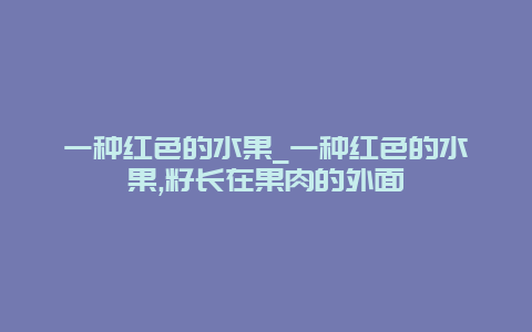 一种红色的水果_一种红色的水果,籽长在果肉的外面