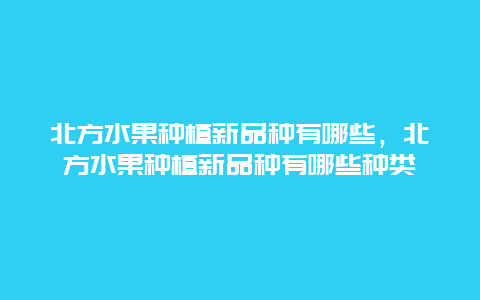 北方水果种植新品种有哪些，北方水果种植新品种有哪些种类