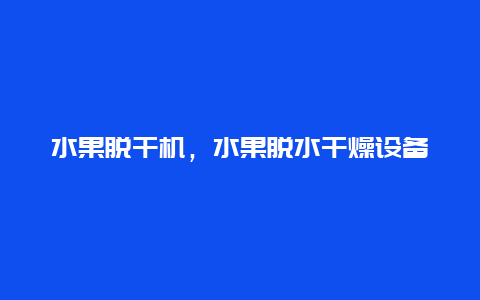 水果脱干机，水果脱水干燥设备