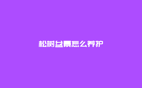 松树盆景怎么养护