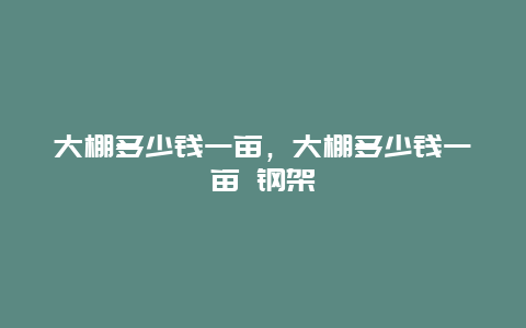 大棚多少钱一亩，大棚多少钱一亩 钢架