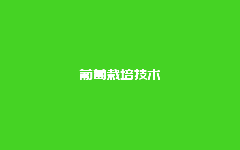 葡萄栽培技术