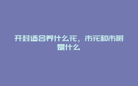 开封适合养什么花，市花和市树是什么