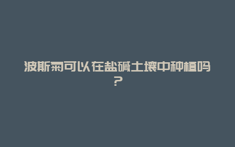 波斯菊可以在盐碱土壤中种植吗？