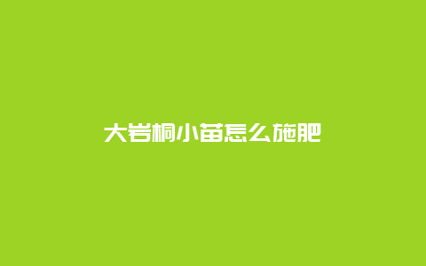 大岩桐小苗怎么施肥