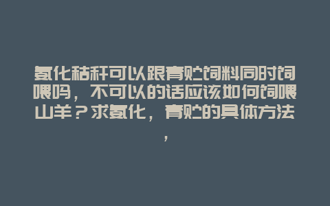 氨化秸秆可以跟青贮饲料同时饲喂吗，不可以的话应该如何饲喂山羊？求氨化，青贮的具体方法，