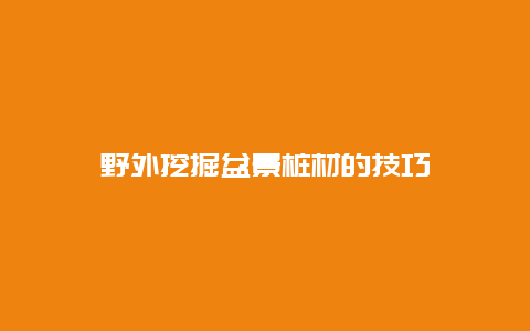 野外挖掘盆景桩材的技巧