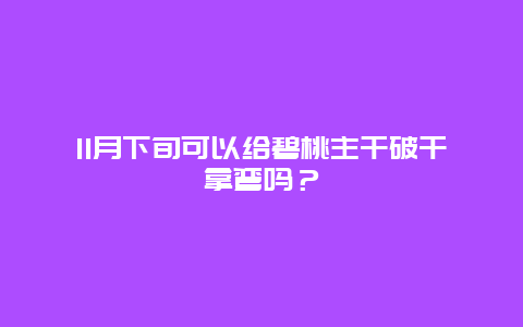 11月下旬可以给碧桃主干破干拿弯吗？