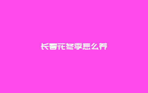 长春花冬季怎么养