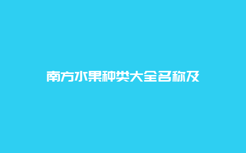 南方水果种类大全名称及