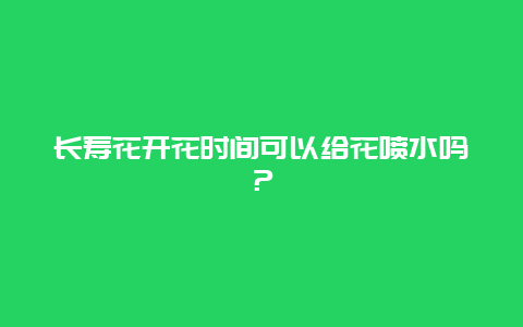 长寿花开花时间可以给花喷水吗？