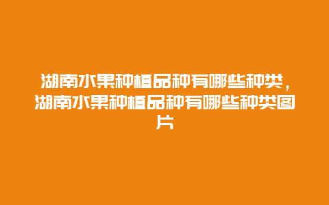 湖南水果种植品种有哪些种类，湖南水果种植品种有哪些种类图片