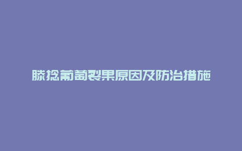 滕捻葡萄裂果原因及防治措施