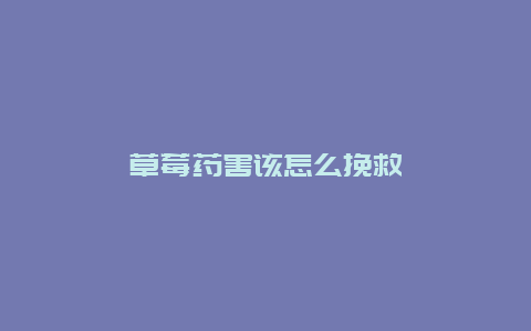 草莓药害该怎么挽救