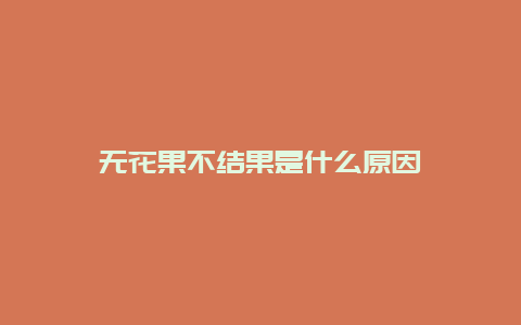 无花果不结果是什么原因