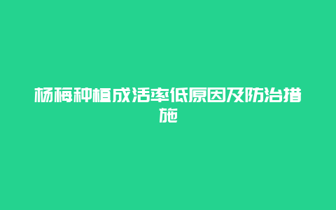 杨梅种植成活率低原因及防治措施