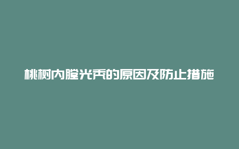 桃树内膛光秃的原因及防止措施