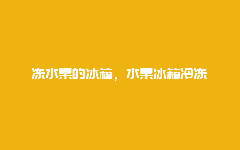 冻水果的冰箱，水果冰箱冷冻