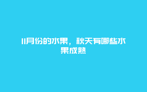 11月份的水果，秋天有哪些水果成熟