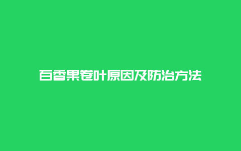 百香果卷叶原因及防治方法