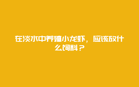 在淡水中养殖小龙虾，应该放什么饲料？