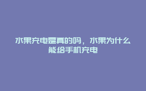 水果充电是真的吗，水果为什么能给手机充电