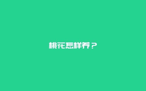 桃花怎样养？