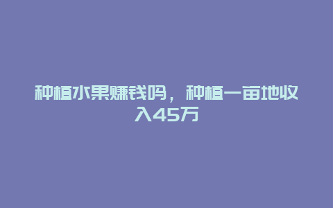 种植水果赚钱吗，种植一亩地收入45万