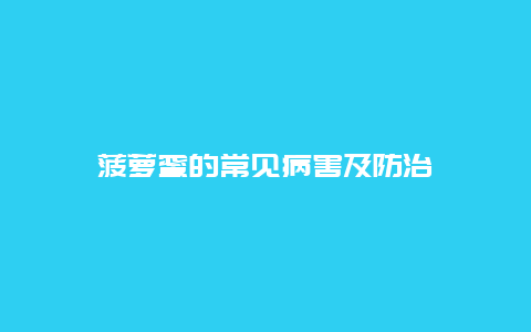 菠萝蜜的常见病害及防治