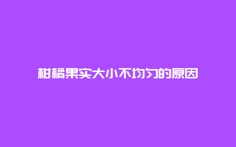 柑橘果实大小不均匀的原因