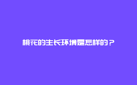 桃花的生长环境是怎样的？