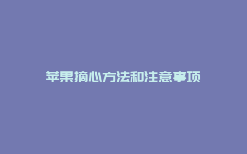 苹果摘心方法和注意事项