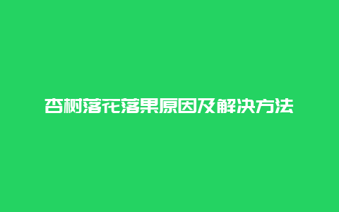 杏树落花落果原因及解决方法