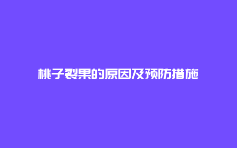 桃子裂果的原因及预防措施