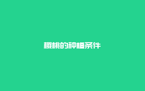 樱桃的种植条件