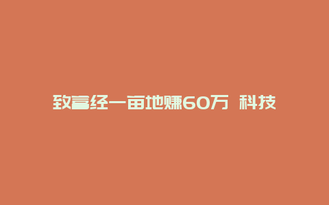 致富经一亩地赚60万 科技苑