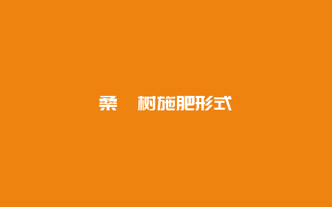 桑葚树施肥形式