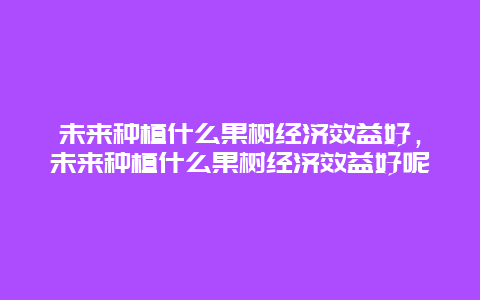 未来种植什么果树经济效益好，未来种植什么果树经济效益好呢