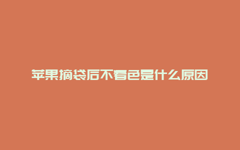 苹果摘袋后不着色是什么原因