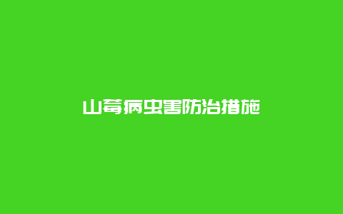 山莓病虫害防治措施