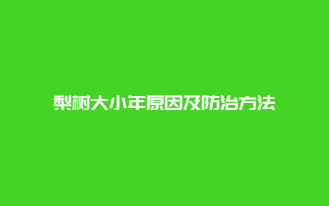 梨树大小年原因及防治方法