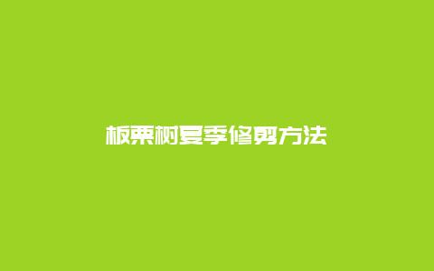 板栗树夏季修剪方法