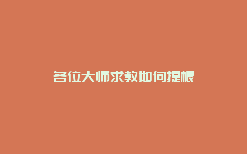 各位大师求教如何提根