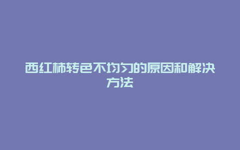 西红柿转色不均匀的原因和解决方法