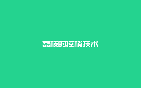 荔枝的控梢技术