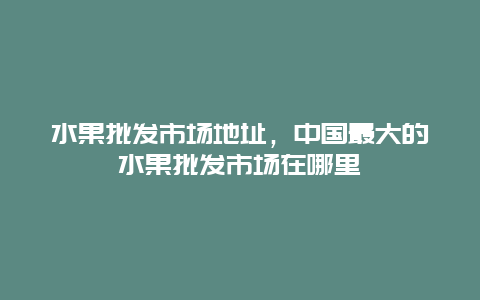 水果批发市场地址，中国最大的水果批发市场在哪里