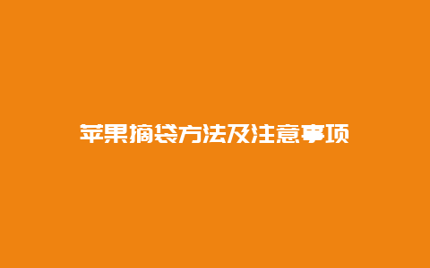 苹果摘袋方法及注意事项