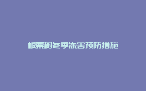 板栗树冬季冻害预防措施