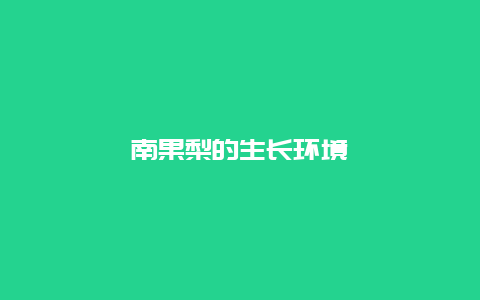 南果梨的生长环境