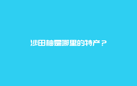 沙田柚是哪里的特产？